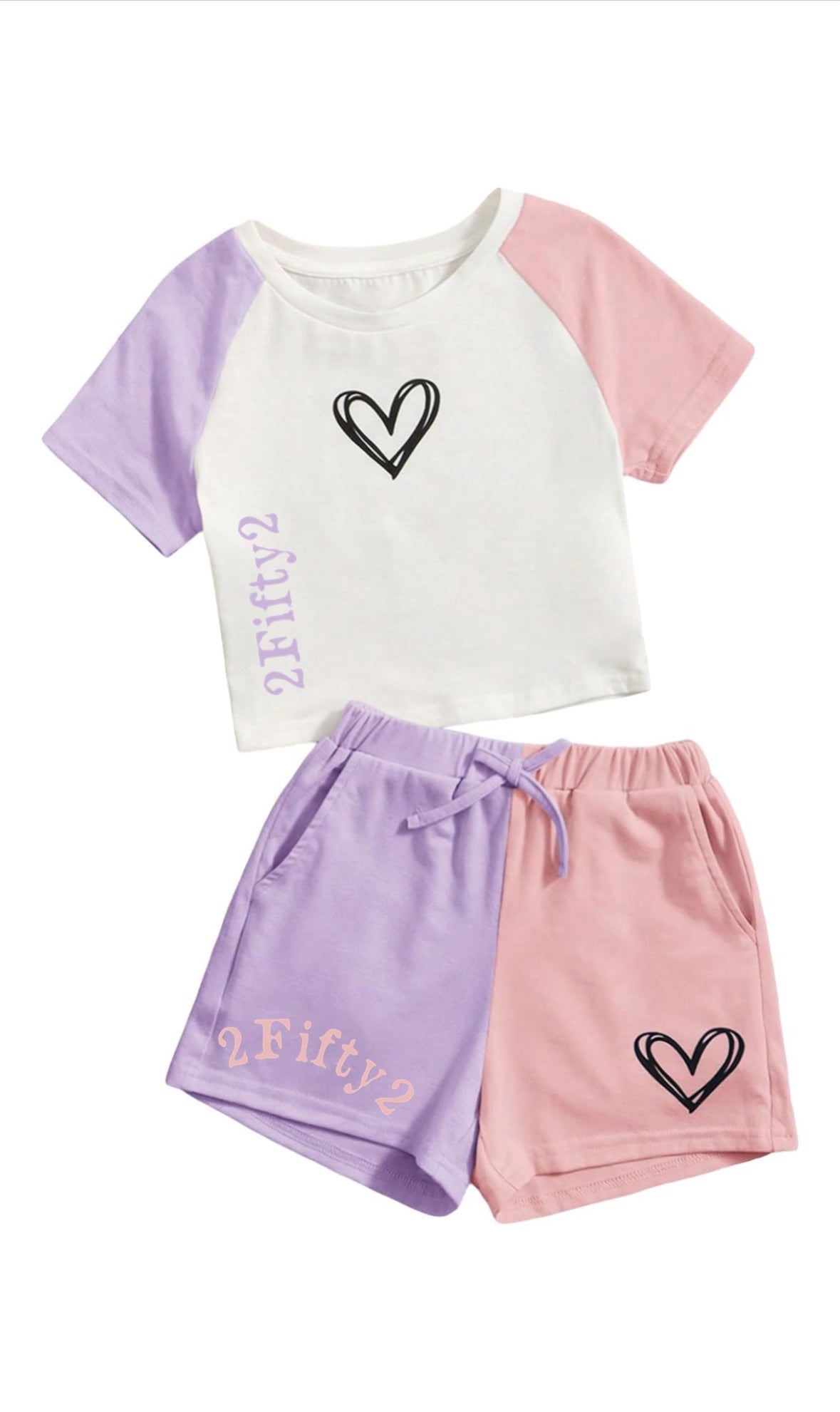 Girls 2 piece color-block short set by the 2fifty2 brand