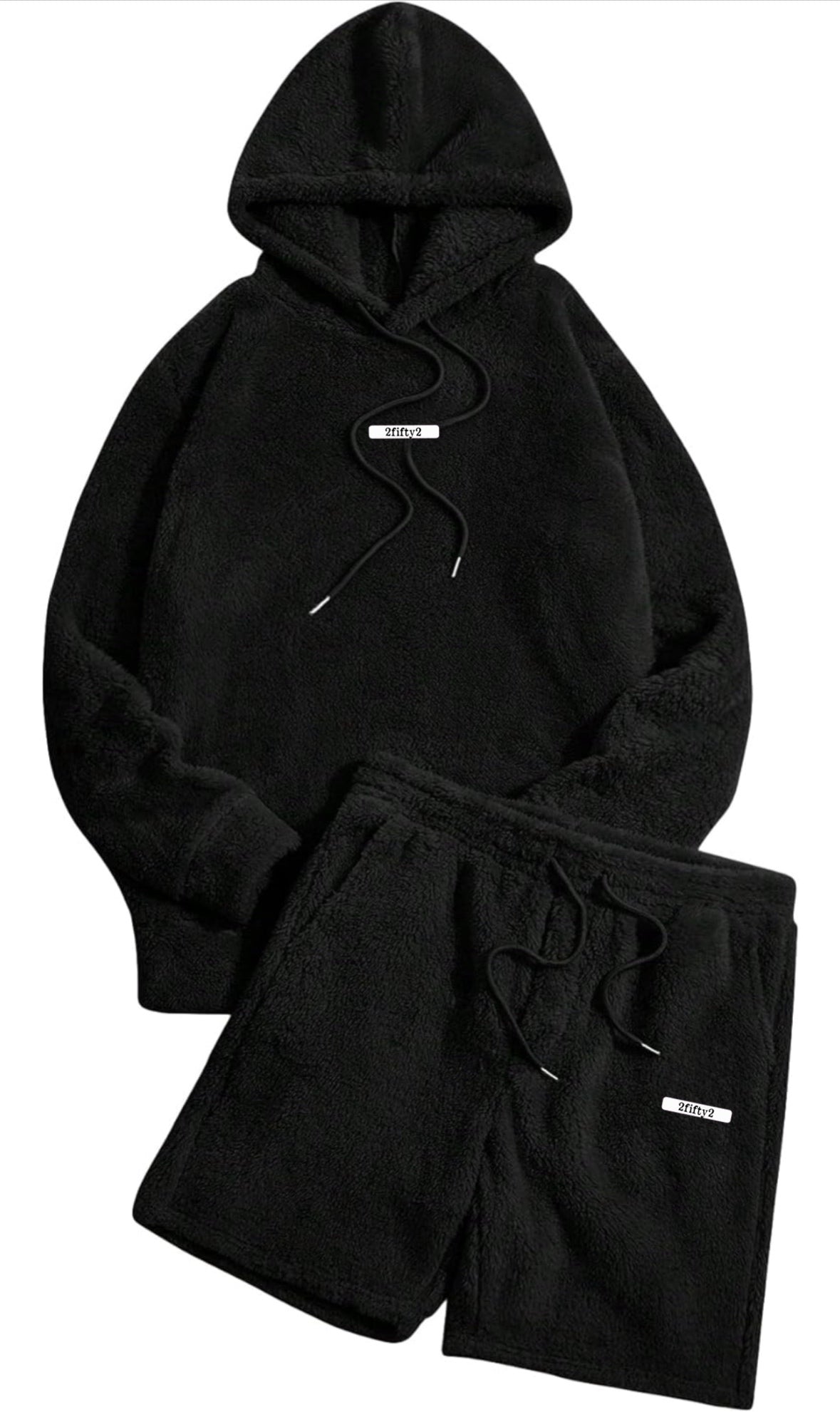 Men’s Sherpa shorts set with hoodie