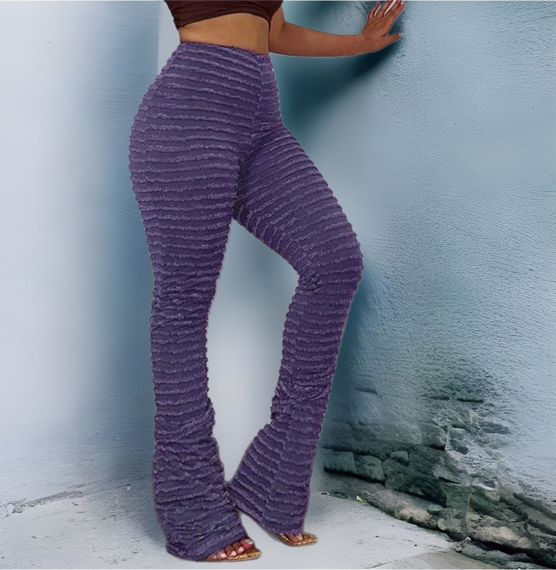 High waist knitted stacked legging pants