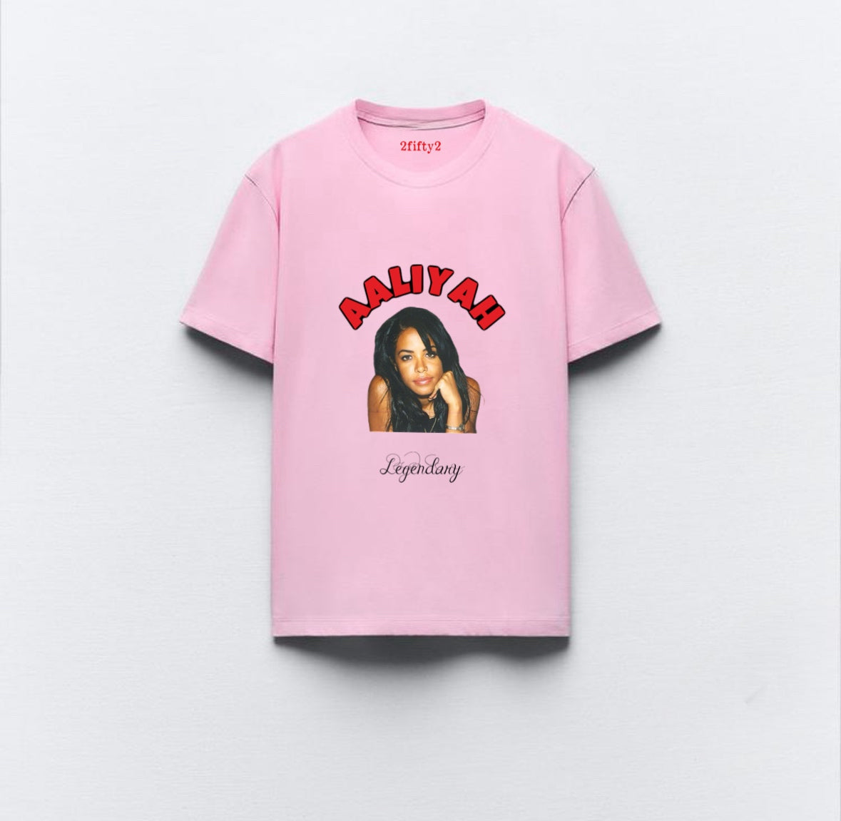 Pink Aaliyah graphic tee