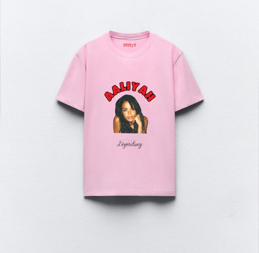 Pink Aaliyah graphic tee
