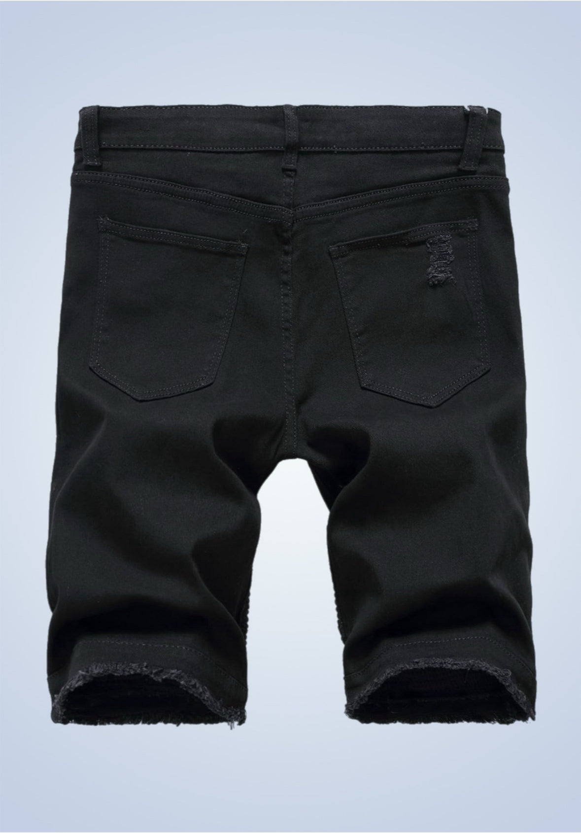 Men’s black distressed jean shorts by 2fifty2